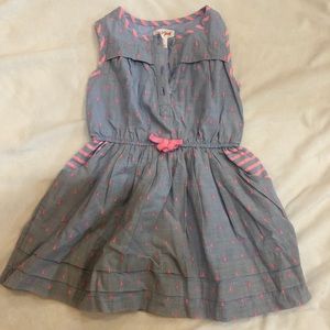 Light blue and pink 98% cotton dress